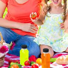 透明塑料空密封瓶，带螺旋盖，DIY果汁牛奶饮料容器，生日派对旅行实用瓶 - 黑蓋瓶 - 查看 5