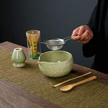 1pc/5pcs Sakura Pink & Matcha Tea Set, Includes Matcha Bowl, Matcha Whisk, Matcha Cup, Stirrer, Tea Spoon, Tea Bowl Set, Matcha Preparation Tools, Sweets & Beverage Making Tools, Japanese Gift Box, Matsukane Matcha Stirring Set, Gift For Matcha Lovers - Multicolor - View 4