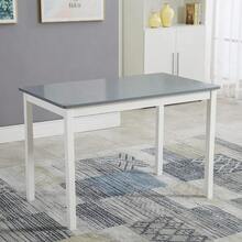 Classic Solid Wooden Dining Table And 4 Chairs Set Kitchen Home - Grey - View 8