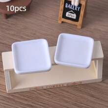 10个迷你餐盘，DIY逼真食物玩具，娃娃屋装饰托盘，冰箱贴，手工树脂首饰配件，迷你场景装饰，迷你餐盘，娃娃屋厨房用品 - 彩色 - 查看 13