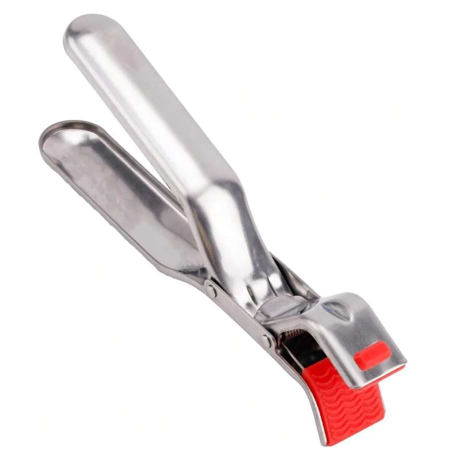 1 Stainless Steel Heat-Resistant Clip, Kitchen Bowl Clip, Steaming Dish Clip, Heat-Resistant Kitchen Tool, Non-Slip High-Temperature Oven Clip, Electric Stove Utensil Clip, Kitchen Cooking Clip, Family Dinner Supplies, Party Supplies - Silver - View 1