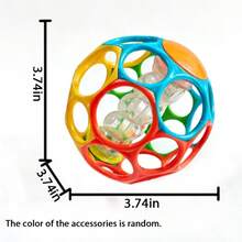 1个柔软婴儿感官摇铃玩具，旋转摇铃，早教学习，可弯曲抓握，婴儿抓握球，婴儿礼物