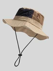 1 Piece Of Color-Blocked Bucket Hat, Stylish And Versatile, Made Of Polyester Fiber, Suitable For Outdoor Activities Such As Hiking, Camping, And Travel. A Great Gift For Family, Friends, Or Boyfriend/Girlfriend; Also Suitable For Christmas, Mother's Day, Father's Day, Teacher's Day, And Personalized Birthdays. - Multicolor - View 4