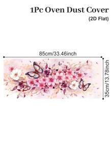 1pc Elegant Leaf/Rose/Butterfly/Strawberry Pattern Microwave Dust Cover, Multiple Patterns Available, Washable Dust Protection Cover, Decorative Kitchen Appliance Cover, Home Decor, Kitchen Decor, Household Appliance Decor, Great Gift For Brides, Easy To Clean, Anti-Stain