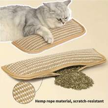 1pc Cat Toy Pillow, Bite-Resistant, Self-Entertainment, Cat Scratch Pad, Cat Toy, Cat Toy Pillow, Sisal Cat Scratch Board Pad, Scratch & Bite Resistant, Cat Filled, Cat Toy Scratching Post, Suitable For 4 Seasons, Alternative To Teaser Wand, Self-Entertainment Cat Bed Mat, Suitable As Gift For 9 Holidays. Cat Self-Entertainment, Multi-Functional Cat Bed, Pet Accessory, Non-Shedding Fabric, Long-Lasting Design, Self-Play Pillow, Cat Owner, Multi-Pet Household - Multicolor - View 1