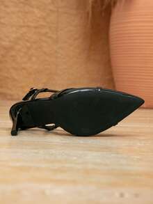 Women's Fashion Knotted Toe Pointed Toe Stiletto High Heel Sandals, Versatile For Outings, Banquets, Parties And Other Occasions - Black - View 7