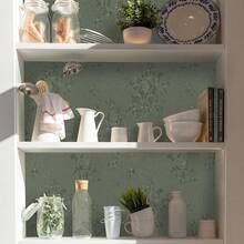 Green Flower Wallpaper Stick And Peel 17.7inch X 393.7inch Embossed Floral Stick Peel Contact Paper Solid Pure Waterproof Green Se- Adhesive Wallpaper Flower Removable Shel F Vinyl Roll - Green - 查看 6