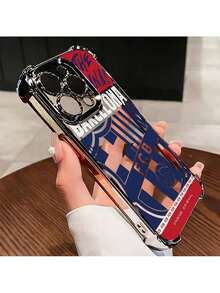 a la UE (DE y ES) Funda protectora para iPhone 17 S22-S261 Rojo Fútbol B-Barcelona, patrón de estilo de fútbol, funda de teléfono transparente con esquinas negras chapadas, resistente a los impactos y ligera, adecuada para iPhone 16/11/13/15/15 Plus/15 Pro/15 Pro Max/12/14 Pro Max/11 Pro Max/12 Pro/12 Pro Max/13 Pro/13 Pro Max/14 Pro/14 Plus ~ Material con esquinas negras chapadas y resistente a los golpes - Negro - Campo verde 320MO - Plateado - Ver 3