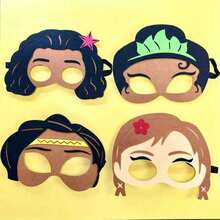 Disney 派对面具 可重复使用 Cosplay 面部配饰 适合女性女孩 嘉年华 万圣节派对 - 彩色 - 查看 10