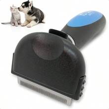 Pet Craft Supply Self-Cleaning Pet Grooming Hair Deshedding Brush Tool for Small Dogs and Cats with Short to Long Hair - Negro Azul - Ver 1