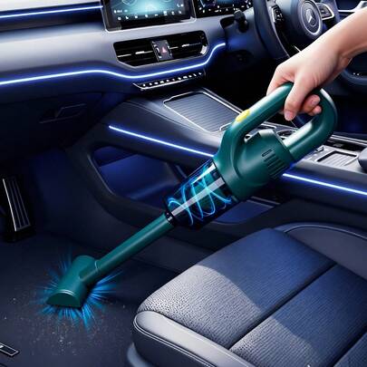 Portable Wireless Handheld Vacuum Cleaner, Car Vacuum Cleaner. Suitable For Home And Car Use - Comes With 3 Brush Heads. USB Rechargeable (With 1800mAh Lithium Battery). 6000kPa Suction Power, Detachable Dust Cup.