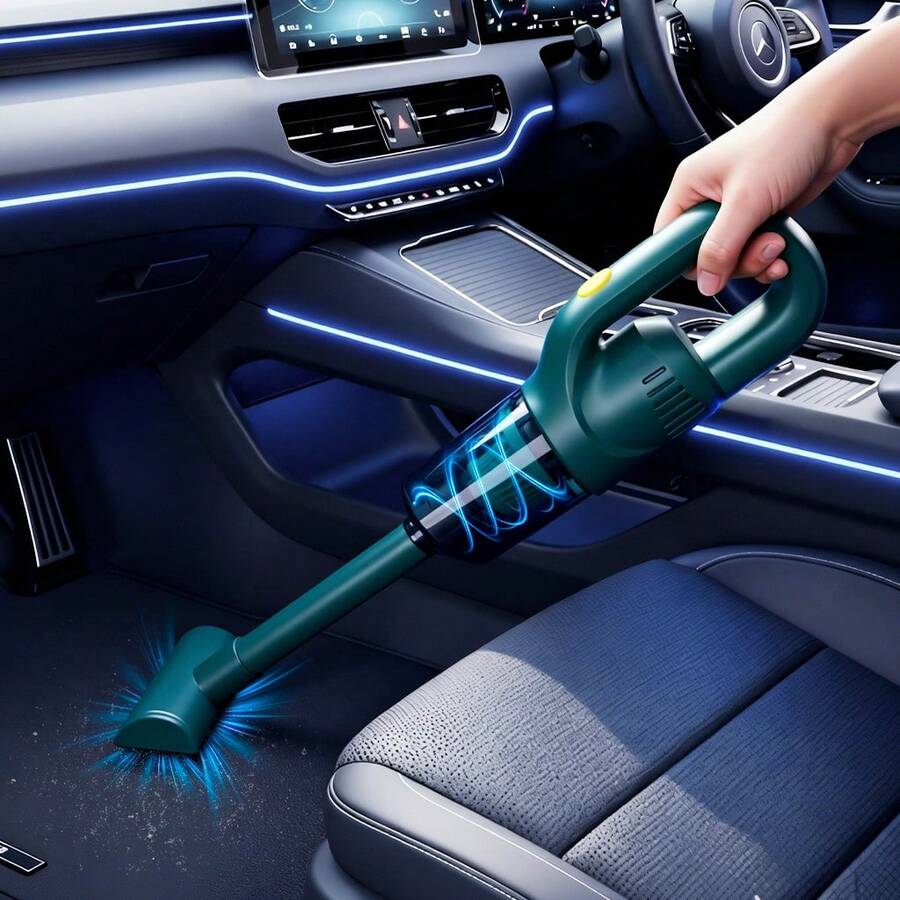 Portable Wireless Handheld Vacuum Cleaner, Car Vacuum Cleaner. Suitable For Home And Car Use - Comes With 3 Brush Heads. USB Rechargeable (With 1800mAh Lithium Battery). 6000kPa Suction Power, Detachable Dust Cup.