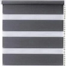 Zebra Dual Roller Shades Light Control Easy Fix Window Blinds Living Room Bedroom - Grey - View 14