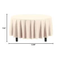 Party Solids 12-Pack Premium Plastic 84-Inch Round Tablecloth, Ivory - Ivory - View 9