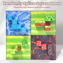 Lava/Grassland/River Magnetic Puzzle Board, Multiple Board Combinations, Compatible With Magnetic Building Blocks Toys, Outdoor Educational Puzzle Toys, Inspire Creativity, Develop Fine Motor Skills, DIY Magnetic Blocks, Gift For Boys And Girls - Multicolor - View 2