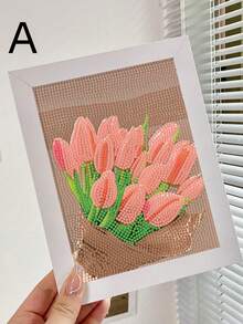 2pcs Floral Diamond Painting, Children Handmade DIY Diamond Sticker Painting Daisy Flower Diamond Art - Multicolor - View 4