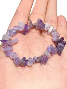 5-8mm Natural Stone Bracelet, Amethyst Elastic Stretch Bracelet, Popular Cross-Border Bestseller - Bracelet - View 4