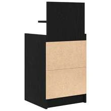 vidaXL Table de chevet avec 2 tiroirs noir 38x34x80 cm - Noir - Voir 9