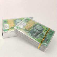 奢华金箔可水洗扑克牌，金银美元欧元网格设计，家庭聚会娱乐道具，跨境兼容套装 - 彩色 - 查看 10