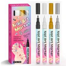 FLYSEA Nail Art Markers, 12/24 Colors Classic Nail Art Pens, Nail Art Painting Pens, DIY Nail Highlighter Outliner Pens, Nail Art Markers, ABS Nail Art Marker Set, 12/24pcs/Set Nail Art Graffiti Pens, 0.5mm Acrylic Paint Pens, Nail Art Graffiti Pens, Waterproof Nail Polish, DIY Quick-Dry Dotting & Lining Pens, Precise 3D Nail Art Markers, Quick-Drying, Suitable For Home And Nail Salon DIY, Detailed - Multicolor - View 11