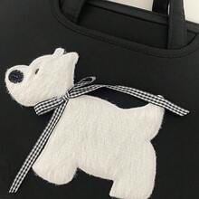 笔记本电脑保护套，带蝴蝶结小狗图案，适用于 11/12/13/14/15.6/16 英寸笔记本电脑/平板电脑，配有提手和肩带 - 彩色 - 查看 6