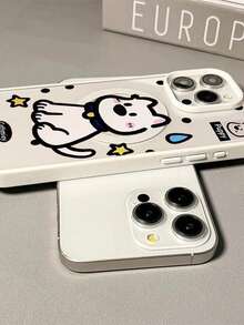 1pc Cute Cartoon Puppy Design Magnetic Wireless Charging Phone Case, Compatible With IPhone 17 Pro Max/16 Pro Max/15 Pro Max/13/15/16/17 Pro/14/11, New Magnetic Protective Phone Cover - White - View 6