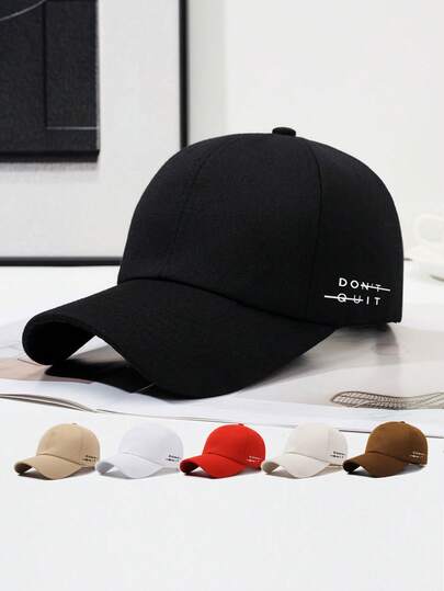 1 pieza Gorra de béisbol con estampado lateral de letra, estilo clásico casual y retro, banda de sudor suave, ajustable, protección solar ligera, versátil gorra de papá vintage, adecuada para deportes al aire libre, uso diario, reuniones y vacaciones, unisex, regalo perfecto para familiares y amigos