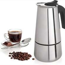 1 pieza 450/900ML Cafetera Moka de acero inoxidable, cafetera italiana, máquina de espresso para estufa, apta para estufa de gas o eléctrica cerámica, camping, filtro de café cubano manual para capuchino o latte - Cafetera moka - Ver 11