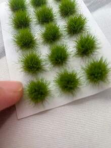15Pcs/Set Static Grass Tuft Model Grass Tufts Terrain Model Kit Resin Static Scenery Model, Fake Moss Grass For Train Landscape Railway Artificial Grass Modeling Best Gifts Birthday Graduation - Simulated Miniature Lawn - View 5
