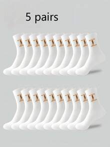 1/5/10双装，AI插画纯色长袜，舒适柔软，四季皆宜，是派对和户外活动的理想之选。 - 白色 - 查看 7