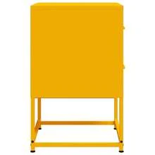 vidaXL Musztardowo-żółty stolik nocny 36x39x60,5 cm Stal - Czarne - Zobacz 8