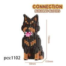 Dog Themed Building Block Ornament Toys, Suitable For Boys And Girls, Includes Breeds Such As Alaskan Malamute, Doberman, Teddy, And Beagle - Brown - View 12