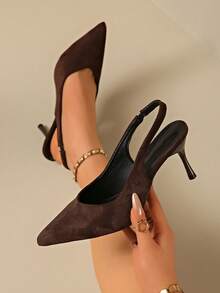 法式经典优雅蝴蝶结尖头高跟凉鞋，时尚春夏套脚凉鞋，百搭通勤凉鞋