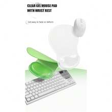 Gel Wrist Rest For ,Ergonomic Pad With Clear Cushioned Pa 1lm Rest,Gel  Pad With Wrist Support,Small Desk Mat,Office Desk Work Accessories For Women,Carpal Tunnel Relief (C-Clear) - C-Clear - 查看 10