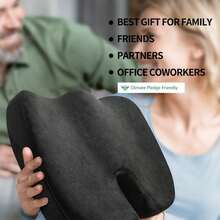 Gel Seat Cushion For Long Sitting Memory Foam Chair Pillow For Sciatica Pain Relief Orthopedic Gel Amp Memory Foam Coccyx Pad For Tailbone Pain Office Chair Cushion For Back Pain - 黑色 - 查看 8