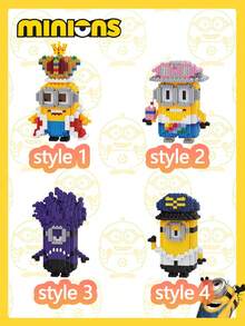 Linkgo Connection Building Blocks Dave Stuart Funny 3D Model Anime Minions Mini Brick Figure Toy For Christmas Gift - Multicolor - View 5