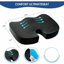 CYPNAVEDISTANTE Cojin Ergonomico para SillaCojín Gel para Silla Ortopédica Asiento Ergonómico para Silla de Oficina Cojines de Espuma Viscoelástica para Alivio del Dolor de Coxis Ideal para Coche.Fashion - 222344411 - Ver 7