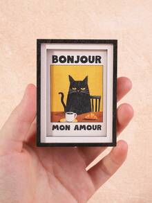 1pc Wooden Photo Frame Refrigerator Magnet, Suitable For Home, Office, Study Room Refrigerator Decoration - Refrigerator Magnet - Multicolor - View 34