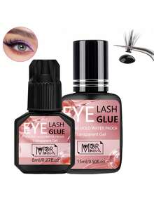 15毫升/8毫升防水透明超强粘性睫毛胶，个人睫毛胶，持久无味，防水睫毛嫁接胶 - 可持续长达60天，无味，不刺激，低致敏配方 - 居家使用理想之选，速干强力睫毛胶，持久DIY睫毛胶 - 彩色 - 查看 13