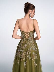 Robe de soirée longue à taille haute et volants pour femmes Anymoon
