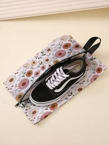 Floral Pattern Travel Portable Shoe Storage Bag, Zipper Closure, Waterproof Shoe Bag Travel Organizer Drawstring Shoes Pouch Shoes Cover Dust-Proof For Men For Women Packing Cubes Travel Essential Cruise Essentials Holiday Essential - Multicolor - View 7