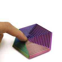 3D Printed Hexagon Stress Relief Toy - Anti-Anxiety Decompression Magical Optical Illusion Design, Durable PLA Plastic Material, Vibrant Colors, Suitable For Office Workers & Adults, Desktop Decor & Mindful Gift, High-Quality Elastic Geometric Shape 3D Printing - Multicolor - View 3