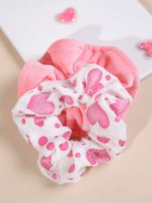 2个/套 丝绒发圈，纯色简约设计，多功能发饰，适合扎马尾辫，情人节韩式风格，发绳，发圈 - 彩色 - 查看 2