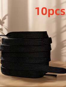 4pcs/10pcs/16pcs Durable Polyester Double Flat Sports Shoelaces, Suitable For Sports, Running, Sneakers And Boots - Thickened Replacement Shoelaces, Minimalist Solid Color Style - Multicolor - View 4