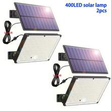 400 LED Solar Powered Motion Sensor Lights, With Separate Solar Panel And Remote Control, 16.4ft Extra Long Cable + IP65 Waterproof, Automatically Lighting From Dusk To Dawn, Suitable For Garden/Corridor/Garage/Porch/Yard/Gazebo - White Light - View 12