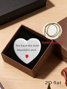 1pc 2D Acrylic Heart-Shaped Hanging Ornament, Multi-Purpose For Rearview Mirror Keychain Backpack, Festival Decoration & Christmas Gift, Ideal For Friends