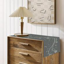 1pc Simple Gray Floral Table Runner, Flower Pattern Table Runner, Holiday Table Runner, Table Protection, Suitable For Indoor Decoration, Home Decor, And Event Decor Gift. - 72x12.99英寸 - 查看 7