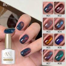 MISS MIANEL 10ML 1pc 日出貓眼美甲膠美白美甲組 冬季風格 新款熱門冬季紅色系 絲綢玻璃珠追光磁吸貓眼美甲凝膠 紅色美甲 金色美甲 美甲沙龍獨家 法式美甲 復活節美甲 - 彩色 - 查看 3