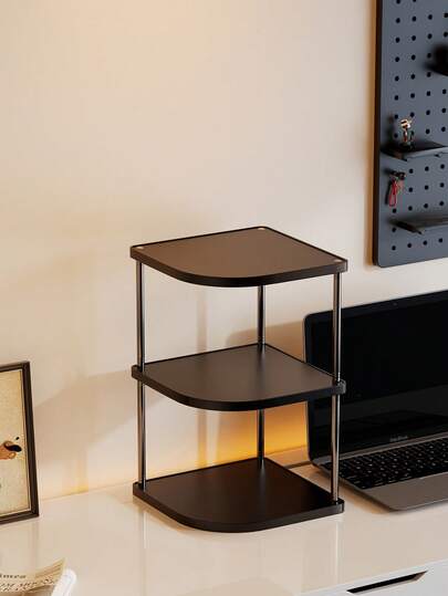This Single-Piece Triangular Shelf Is Designed To Perfectly Fit Corner Spaces. The Multi-Layer Storage Design Can Hold Coffee Accessories, Cups, Kitchen Knick-Knacks, And More. Create A Cozy Coffee Corner And Instantly Transform The Corner Into An Organized And Stylish Display Area - Combining Practicality And Fashion To Add A Neat And Refined Touch To Your Kitchen Or Living Room Corner.