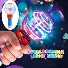 LED旋转灯棒，LED彩色旋转棒，炫彩旋转灯光秀，适用于音乐节、生日派对、婚礼、庆典和特殊场合，创意礼物，适合作为儿童/家人/朋友的生日礼物装饰道具（不含电池）